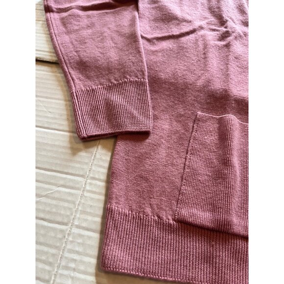 NWT-The Edinburgh Woollen Mill 100% lambswool Rose Pink Size L cardigan sweater - Picture 6 of 12